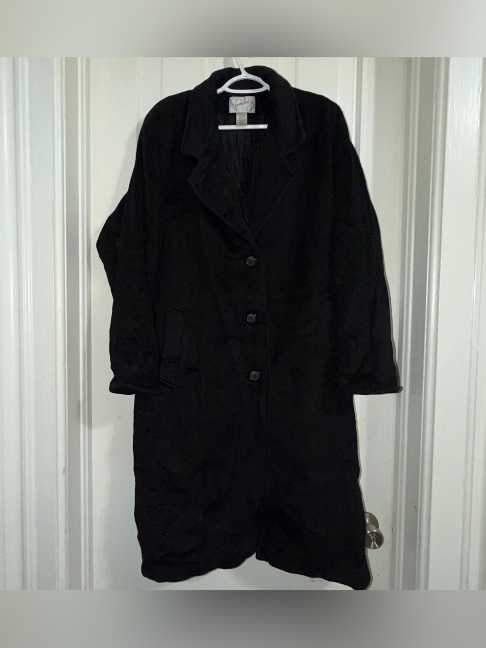 Women's size 16 100% wool coat Black Women's Long Coat Jaqueline Ferrar